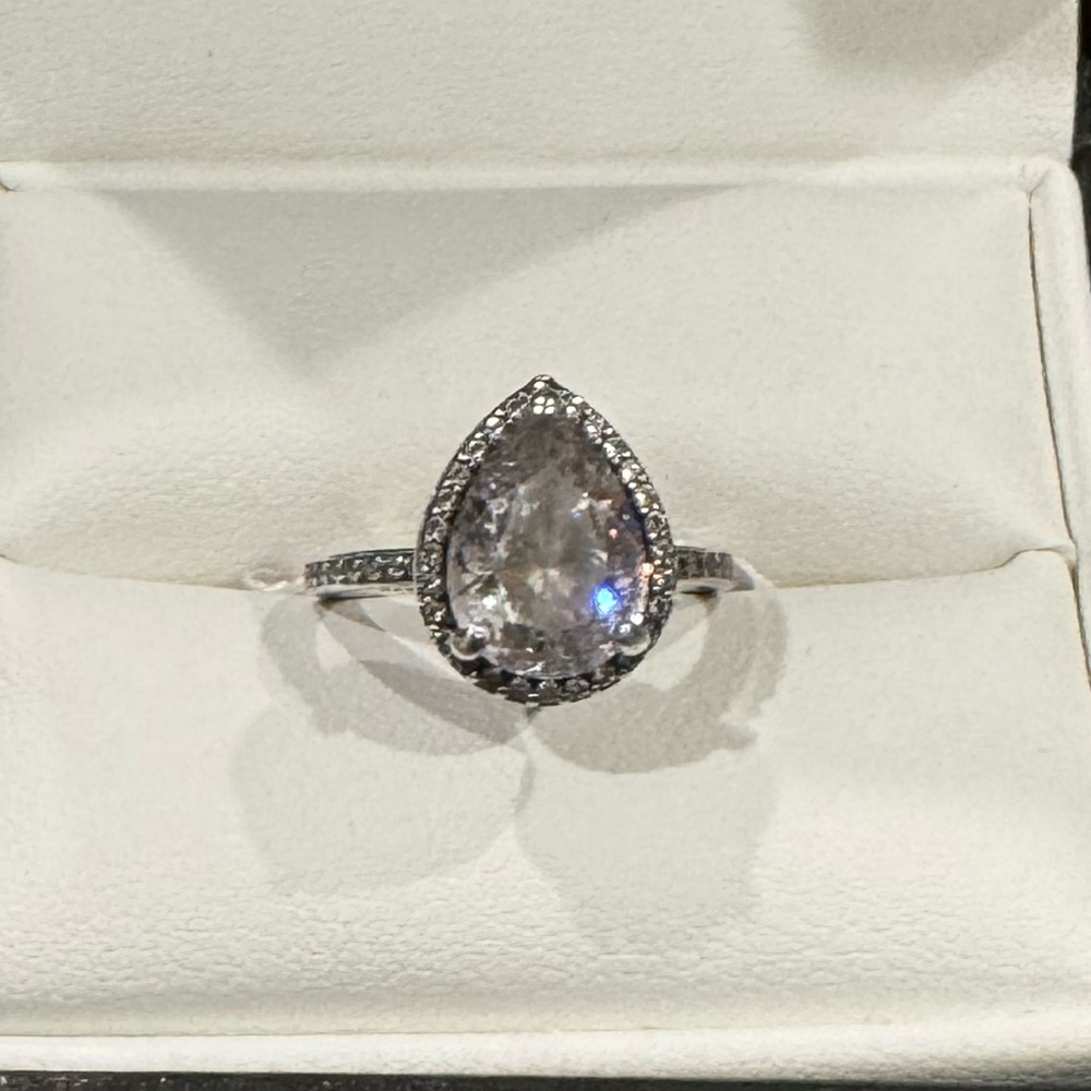Pandora Sterling Silver Teardrop Halo Ring